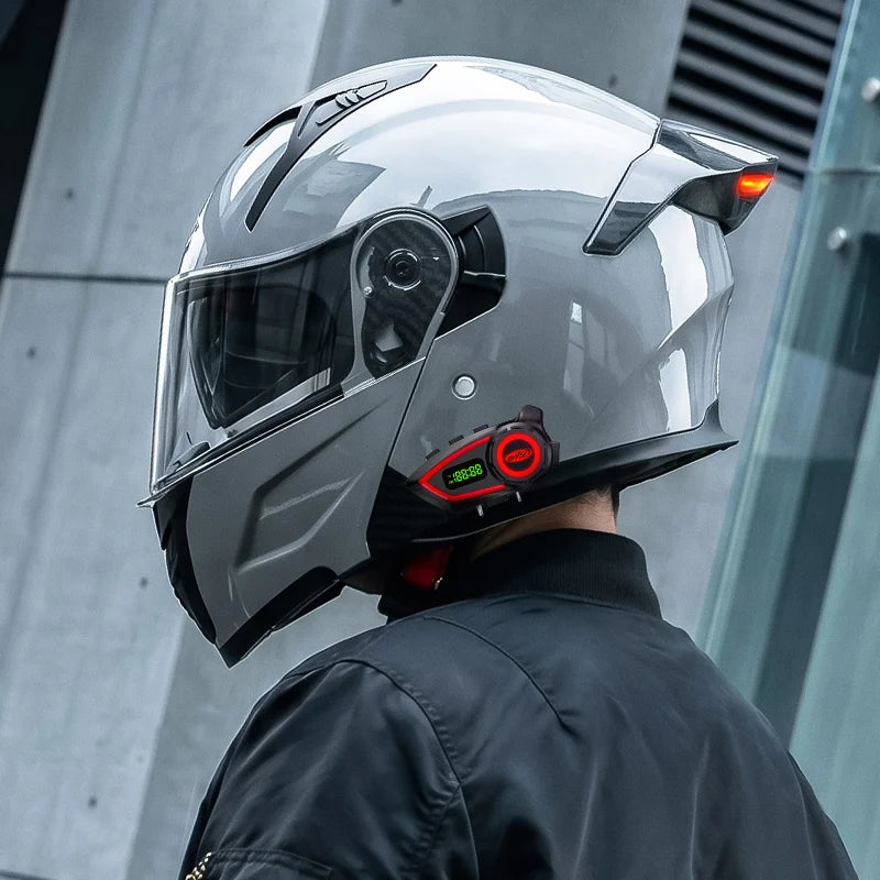 Modular Helmets – DOT Approved Bluetooth Motorcycle Helmet, Dual Visor & LED Tail Light