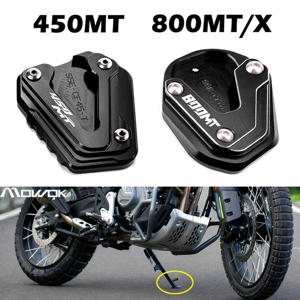 For CFMOTO 450MT 800MT 800MT-X MT450 MT800 MT 450 800 MTX 800MTX Motorcycle Accessories Kickstand Pad Side Stand Foot Extension – MOWOK CNC Aluminum Anodized Gold Blue Grey Red Sky Blue Black
