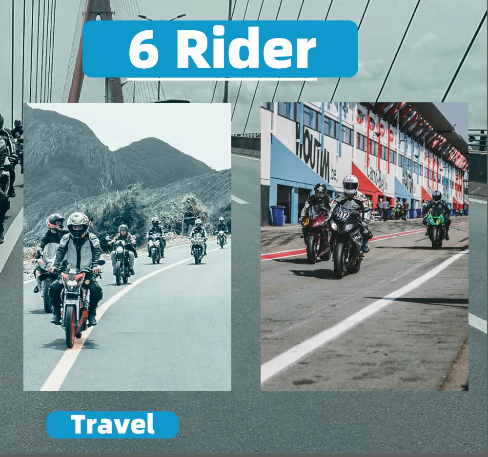 WAYXIN R9 Motorcycle Bluetooth Intercom – 6-Rider 1500m