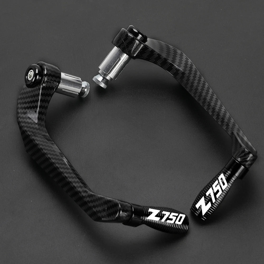 Kawasaki Z750 2007–2010 Brake & Clutch Lever Hand Guard Protector – CNC Aluminum + Carbon Fiber – 22mm – 8 Colors – $28