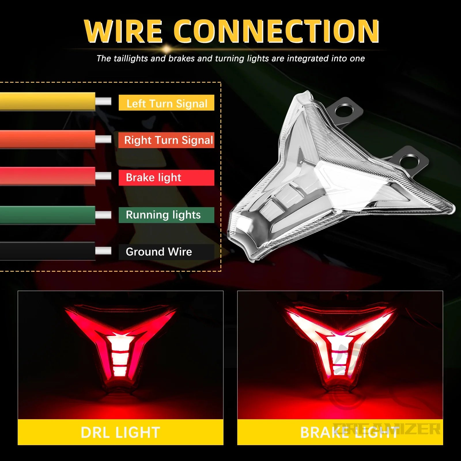 For Kawasaki Ninja 400 250 ABS EX400 EX250 Z400 Z250 2019-2023 Motorcycle Taillight Rear Brake Turn Signal Integrated Tail Light
