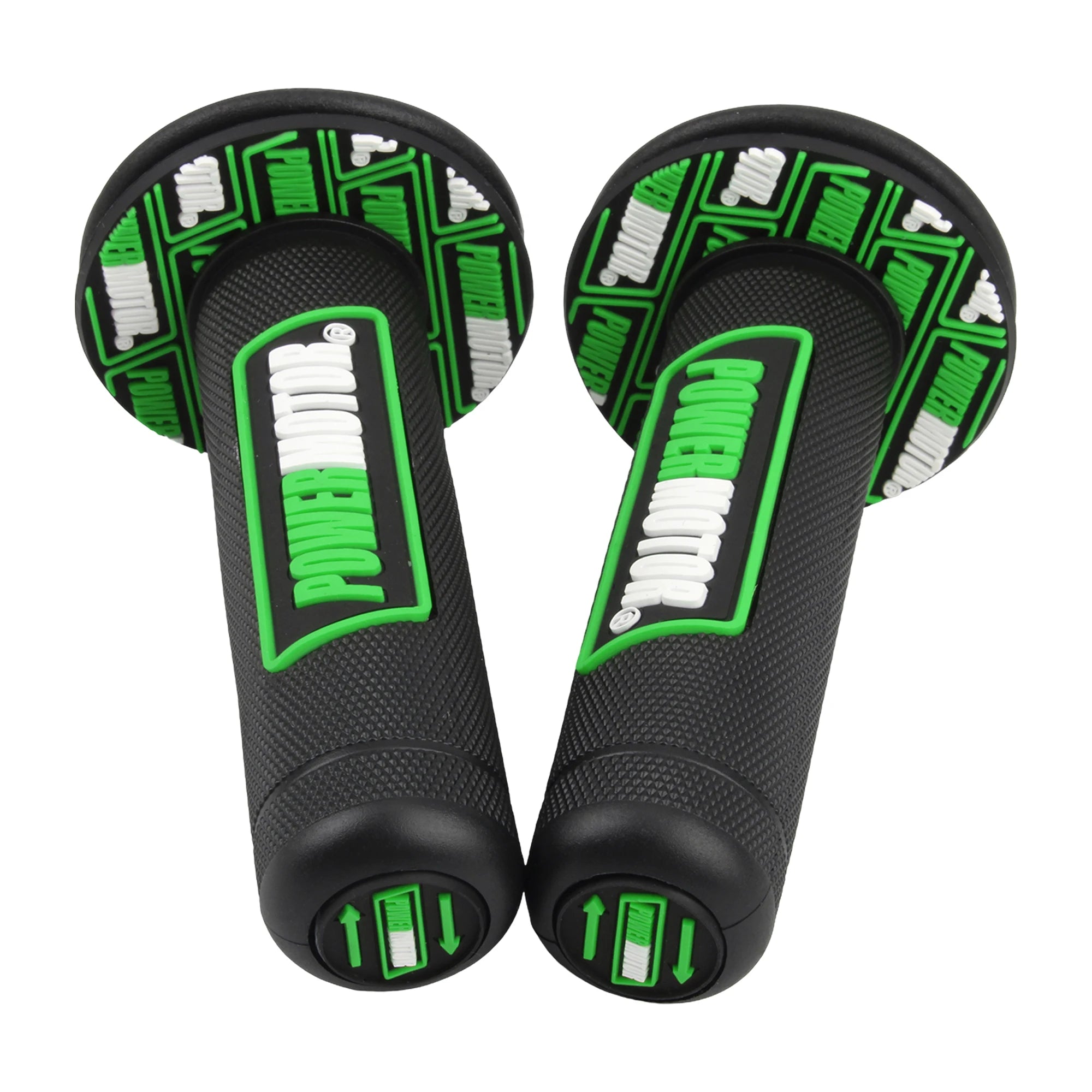 PowerMotor HB308 Universal Motorcycle Handlebar Grips 7/8" Left 22mm Right 25mm Non-Slip PVC Gel Rubber Ergonomic Fatigue-Reducing Grips for Motocross Dirt Bike Enduro Honda Yamaha Suzuki Kawasaki KTM Ducati – 8 Colors (1 Pair)