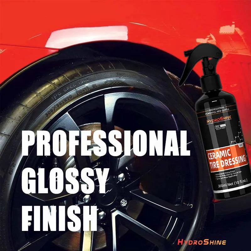 Hydroshine Ceramic Tire Dressing – Black Wet Look Tire Shine Deep Glossy Finish UV Protection Long-Lasting – 50ml / 100ml / 300ml – $14–35