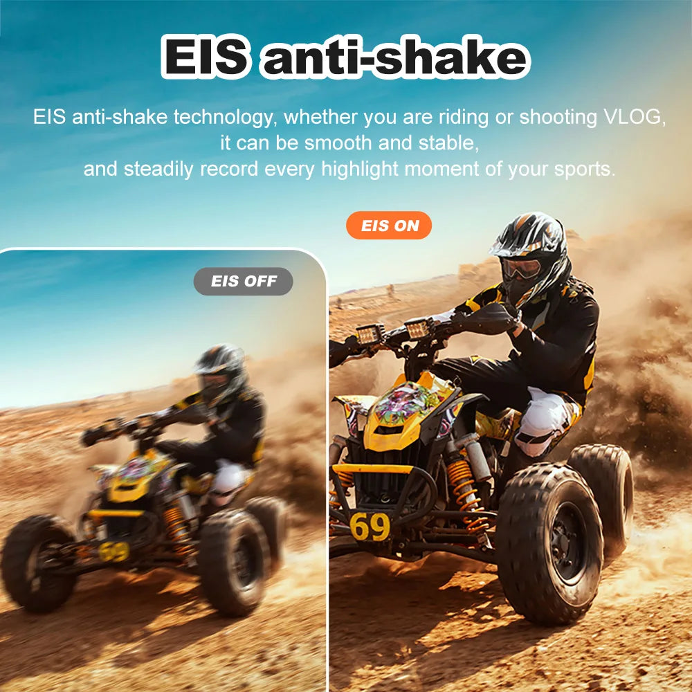 OURLIFE 5K Action Camera 4K60FPS 48MP Sony Sensor 2.0" Touch Screen WiFi EIS 170° Wide-Angle 30M Waterproof Remote Control Sports Camera for Bicycle Motorcycle Diving Outdoor