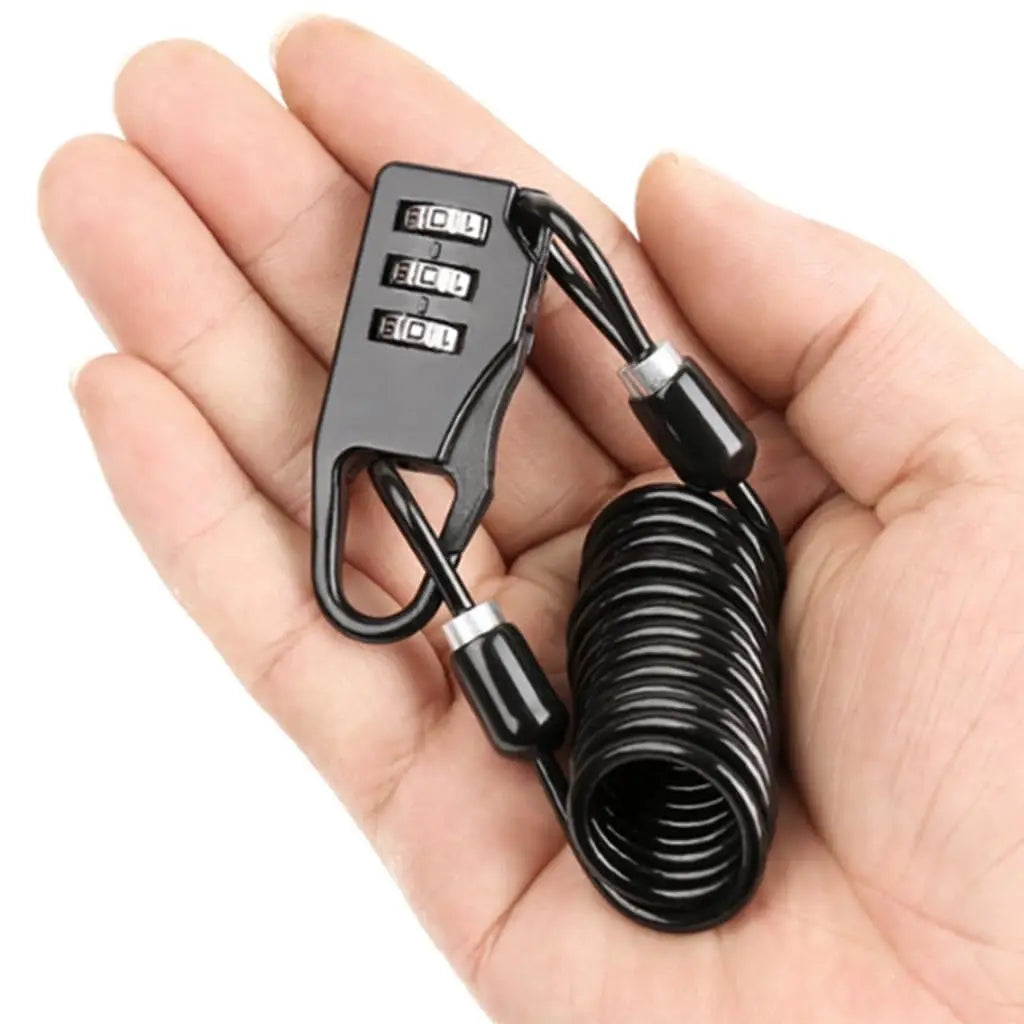 DOMEN Bicycle Anti-Theft Lock Motorcycle Portable Three-Digit Password Helmet Lock Bike Wire Rope Helmet Lock Bike Accessories