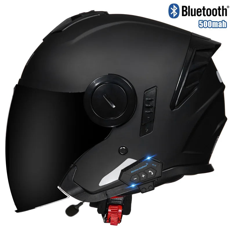 Three Quarter Open Face Helmets with Built In Bluetooth Headset