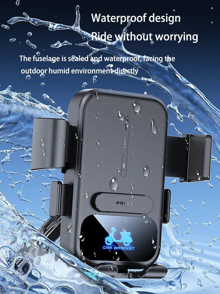 15W Wireless Charging Motorcycle Phone Holder – QC3.0