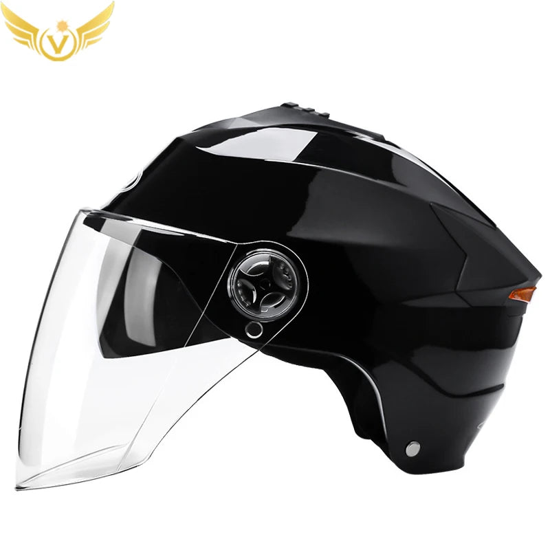 Half Helmets with Rechargeable Double Visor