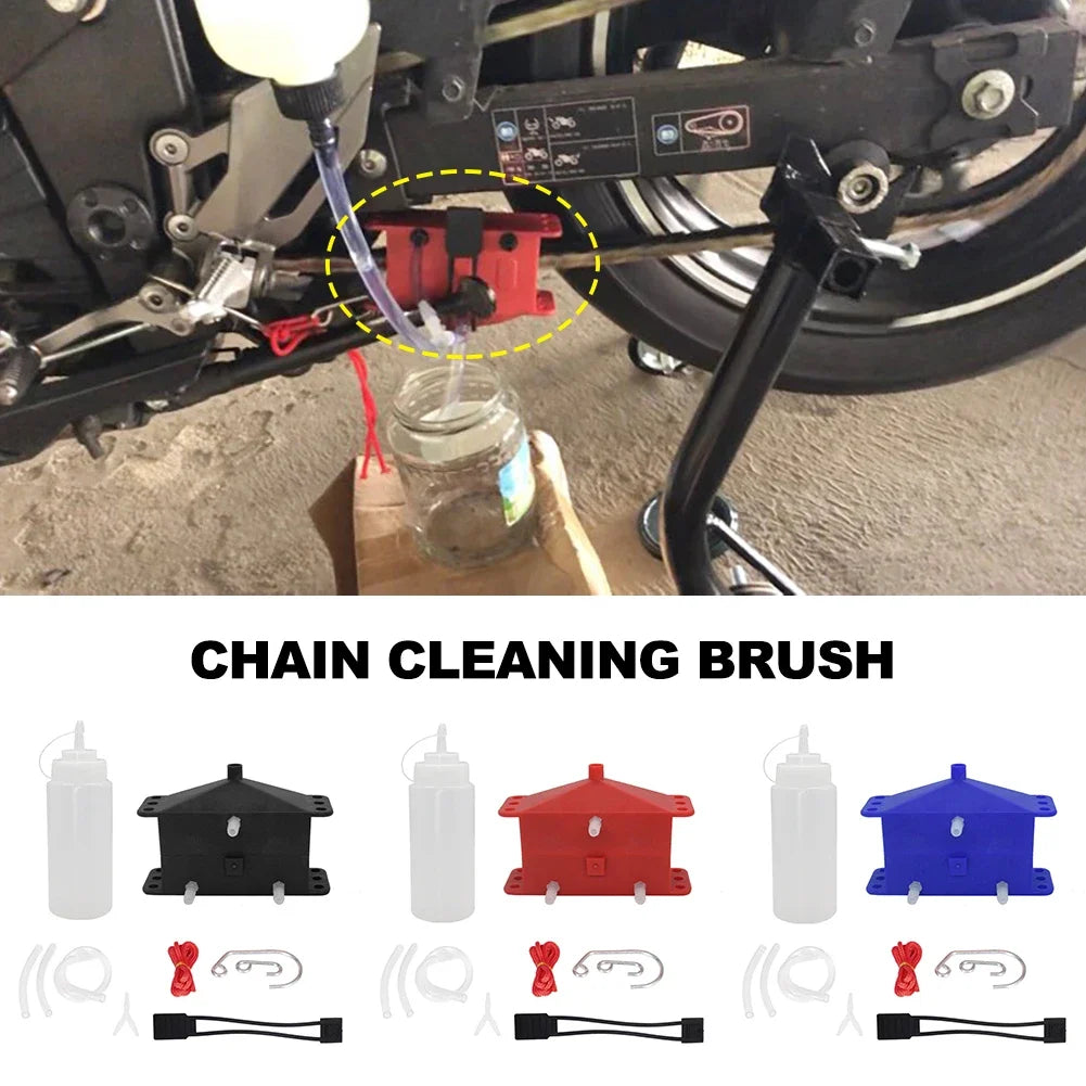 Universal Motorcycle Chain Cleaning Machine Kit Brush Gear Cleaner Tool For Motorbike Chains Lube Device Lubricating Accessory