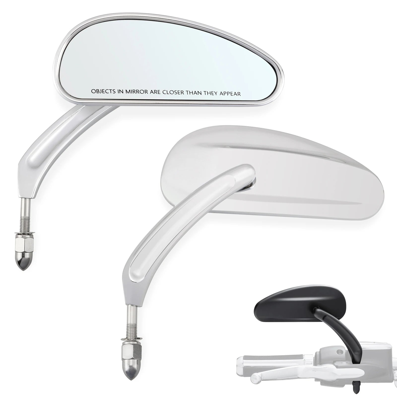 WOWTK Harley-Davidson 360° Adjustable Handlebar Rearview Mirror Pair 5/16" 24 UNF for Touring Sportster Softail Dyna Road King Electra Glide Fat Boy 1982-2026