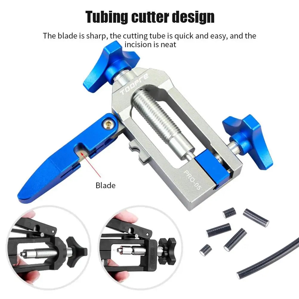 Hydraulic Disc Brake Hose Cutter and Oil Needle Installation Tool – Brake Line Tools – U-Guide Precise Cutting for Bicycle Hydraulic Brake Hose – Aluminium Blue or Nylon Black – from $32