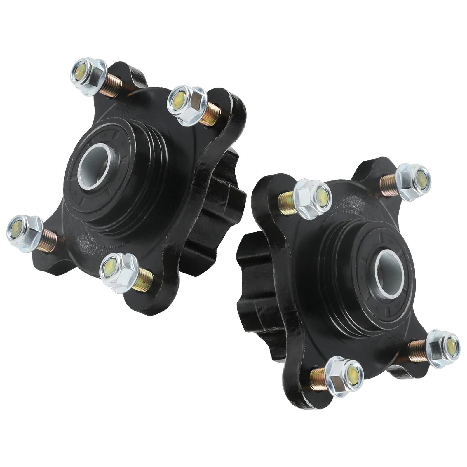 2PCS Disc Rotor Go Kart ATV 4 Stud Front Wheel Rim Hub Stub Axle for 110cc 125cc 150cc Quad Dirt Bike ATV Buggy