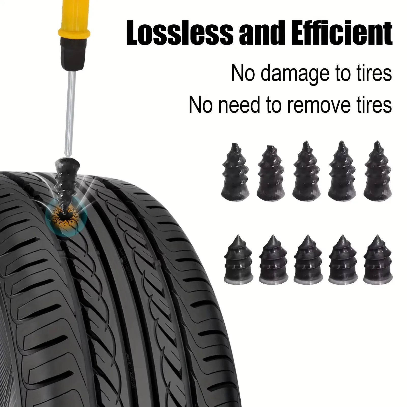 Tubeless Tire Puncture Plug Repair Kit with Storage Box – 23 / 31 / 42 / 52pcs – Car Motorcycle Bicycle – $10–18