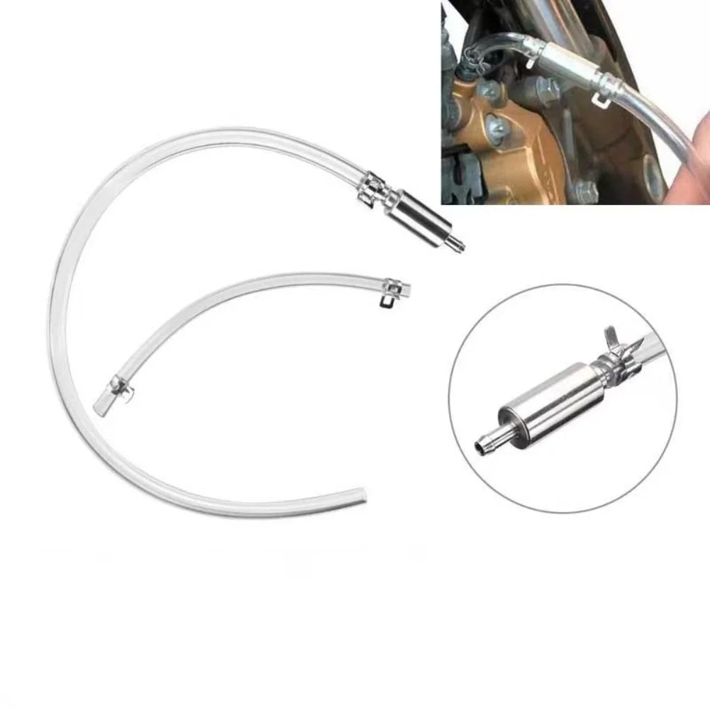 Motorcycle Brake Bleeder Kit – Brake Bleeding Tools with One-Way Check Valve Quick-Connect Aluminum Hose for Clutch Oil Drain – Style A / B – $10