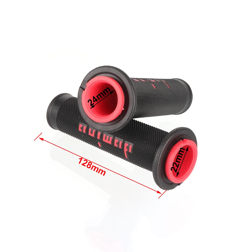 Universal Motorcycle Handlebar Grips 7/8" Left 22mm Right 24mm Non-Slip Silicone Gel Rubber Brake Grips for ATV Dirt Pit Bike Racing Motocross – 9 Colors (1 Pair)