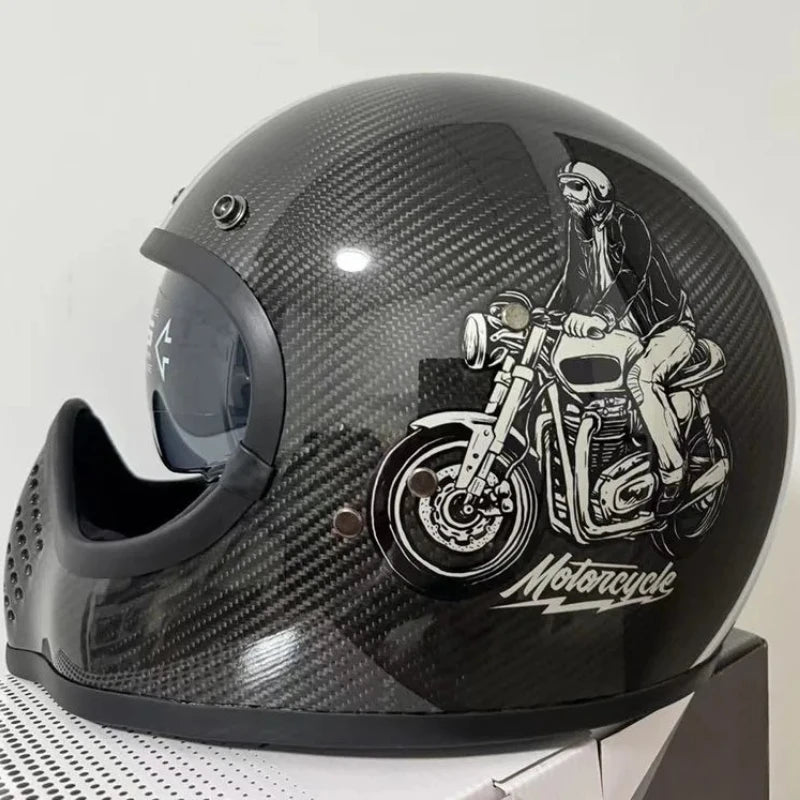 Carbon Fiber Helmets – Forged Carbon Fiber Ultra-Light Motorcycle Half Helmet for Men & Women
