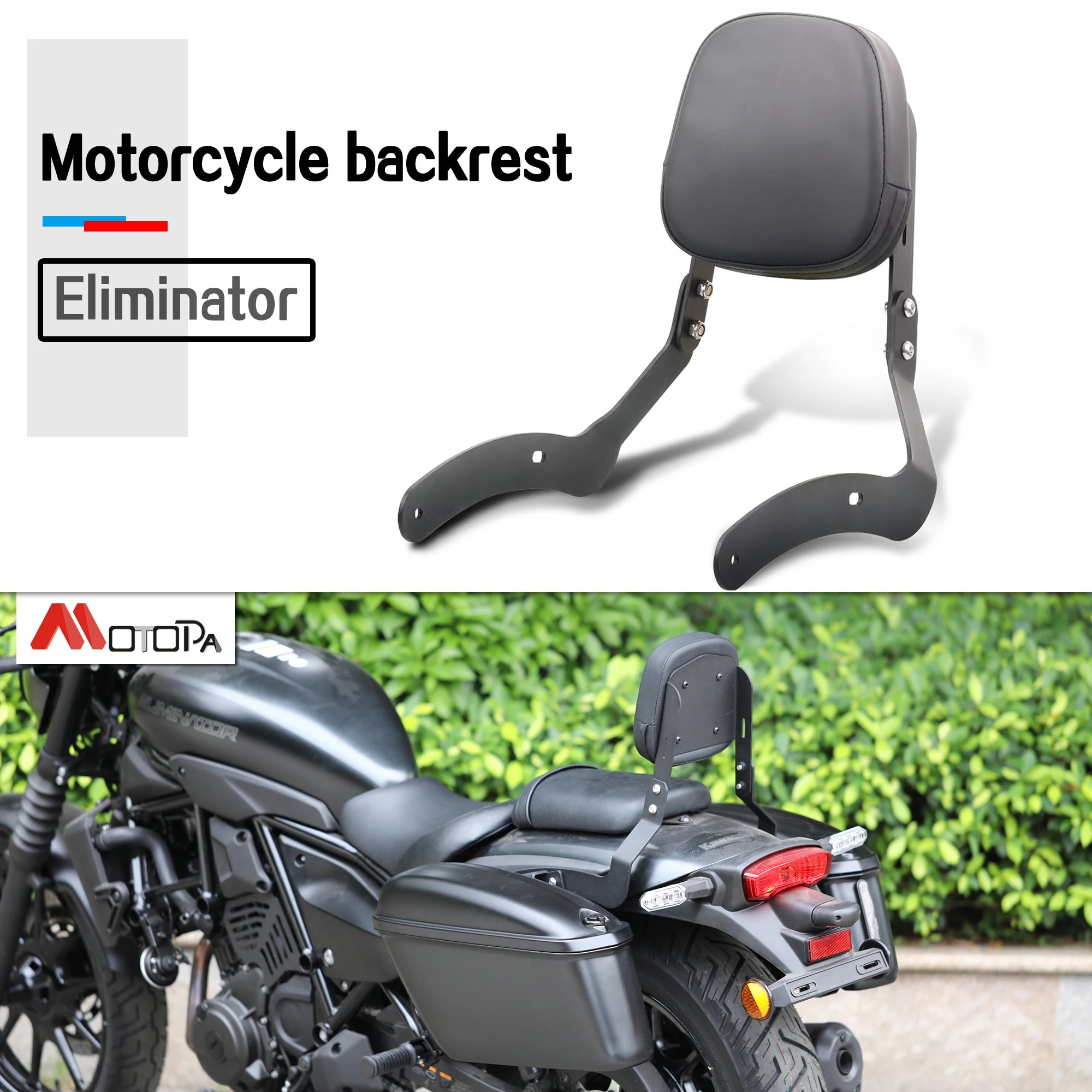 For Kawasaki Eliminator 500 2024 2025 Motorcycle Eliminator 500 Rear Passenger Detachables Backrest Sissy Bar With Cushion Pad