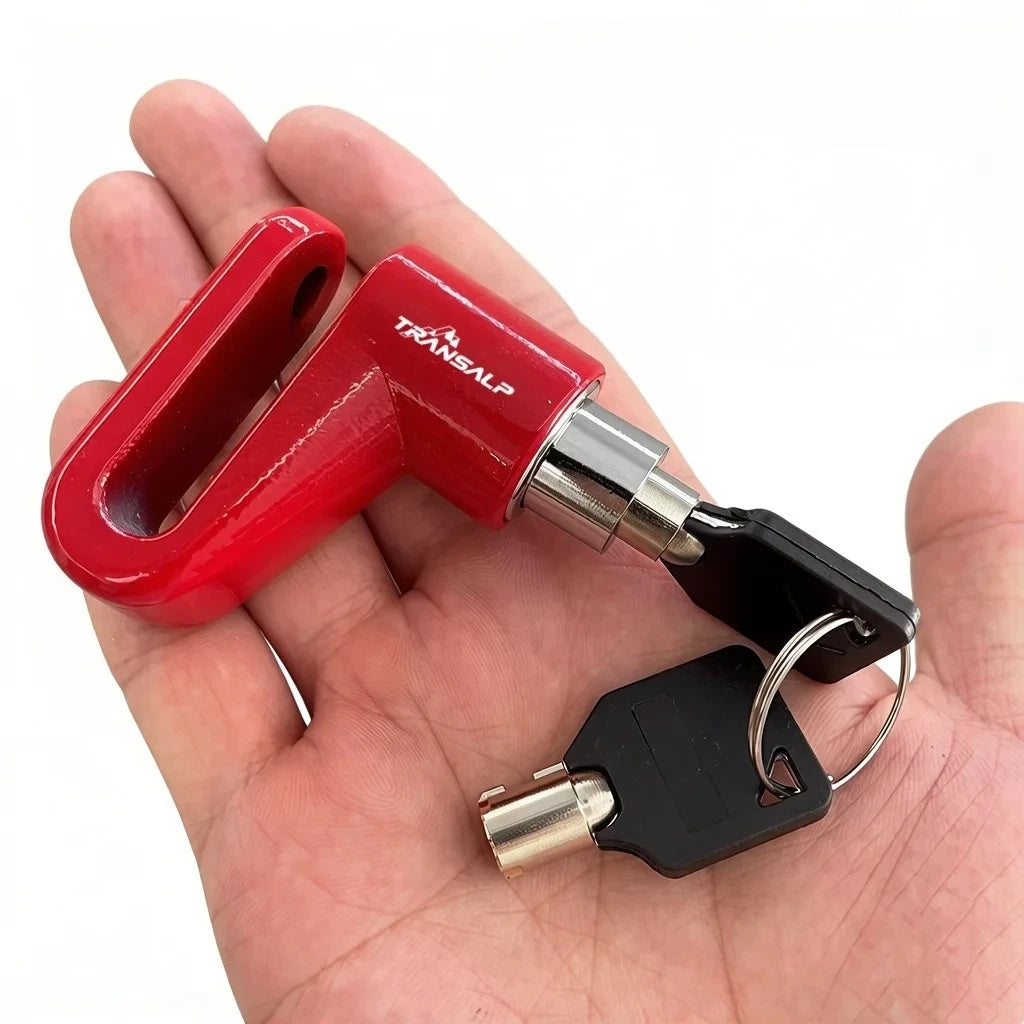 PTSHY For Honda XL 750 Transalp XL750 Motorcycle Disc Lock Safety Theft-Protect Cap Anti-Theft Disc Brake Lock – 5mm Lock Rod – Alloy – No Logo – Transalp Logo – Red Black Blue