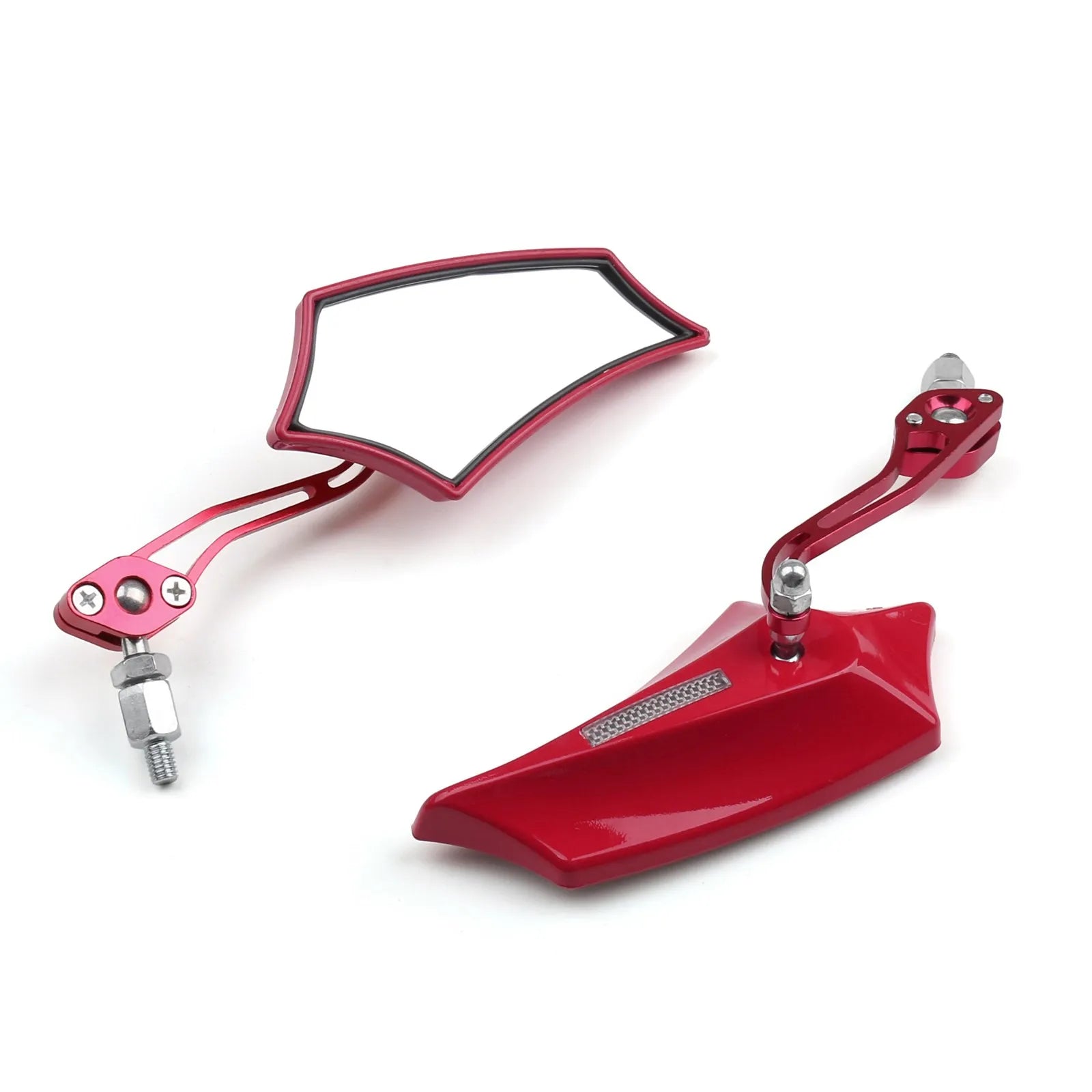 Universal Motorcycle Rear View Side Mirrors - 8mm 10mm Bolts - Fits Street Bike, Dirt Bike, Cruiser, Chopper, Scooter