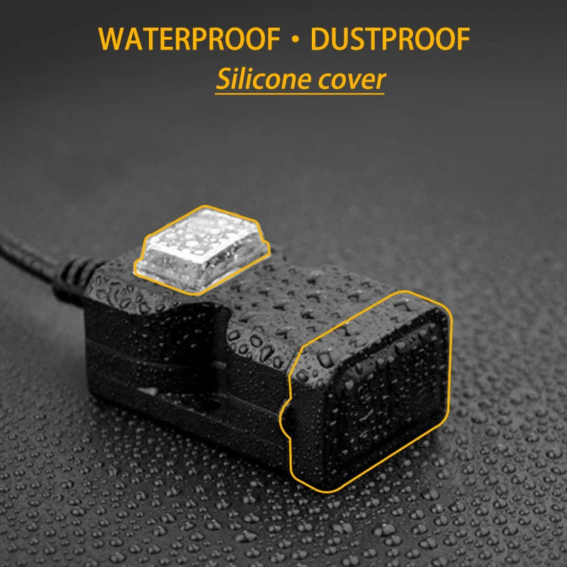 12V Dual USB Fast-Charging Motorcycle Charger – Universal Waterproof Bike Charging Socket