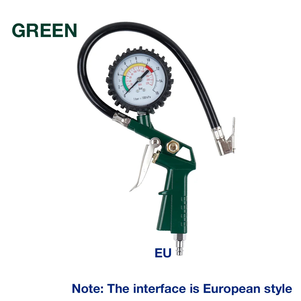 0–220 PSI / 0–16 Bar Tire Pressure Gauge – Dual Scale