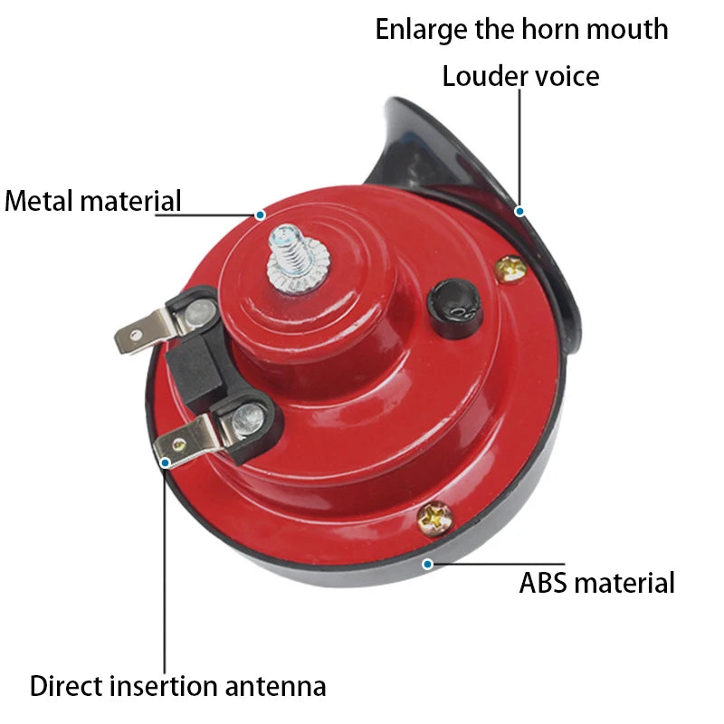 Motorcycle Horn – 12V 300dB High-Frequency Waterproof Snail Horn