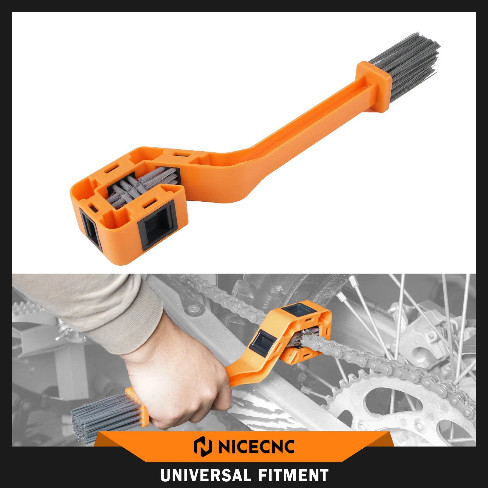 Universal Motocross & Off-Road Chain Cleaning Brush – Four-Sided Nylon Bristle – KTM Husqvarna Sherco Yamaha Honda Suzuki Kawasaki – $14