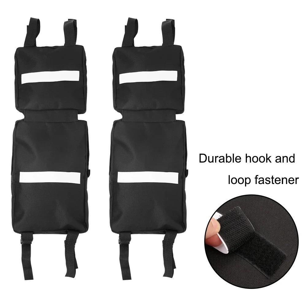 1 Pair Motorcycle Black Saddlebag ATV Fender Bags ATV Tank Saddle Bags Cargo Storage Hunting Bag Tank Bag – 600D Polyester Waterproof Integrated Straps