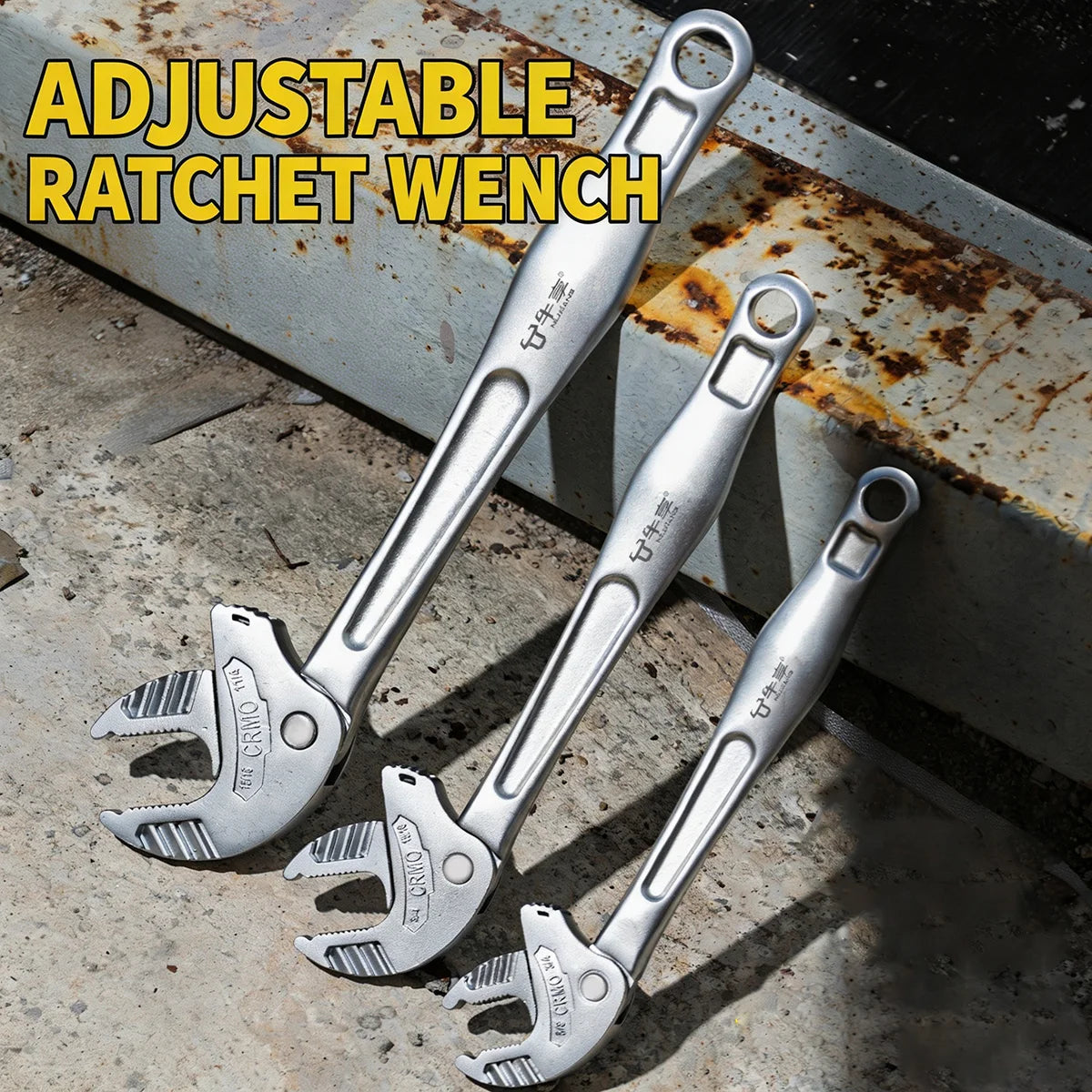 NIUXIANG Crab Claw Wrench – Heavy-Duty Adjustable Ratchet Self-Locking Wide Jaw – Auto / Motorcycle / Pipe Repair – from $10