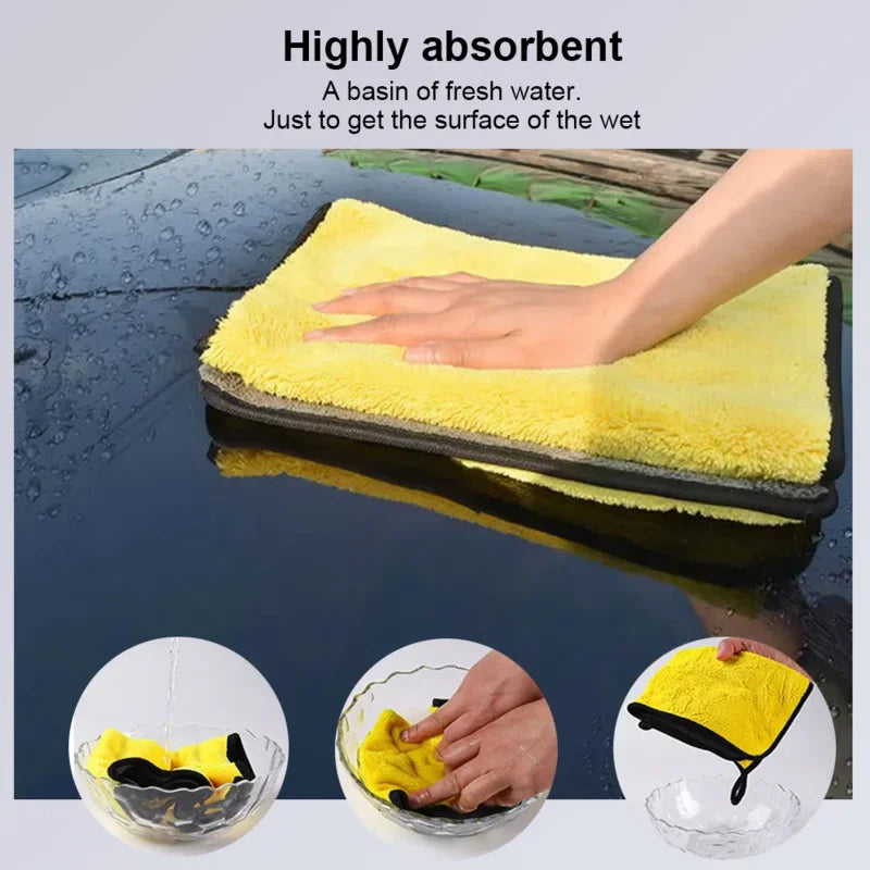 Thickened Yellow Microfiber Car Wash