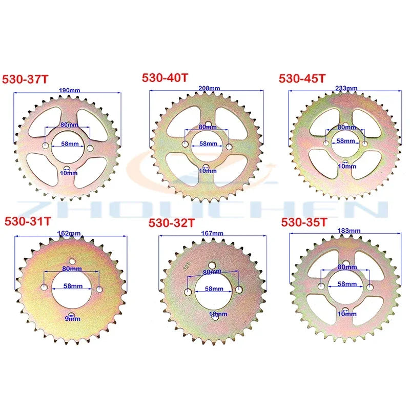 530 Rear Sprocket 31-45T ATV Kart 150cc