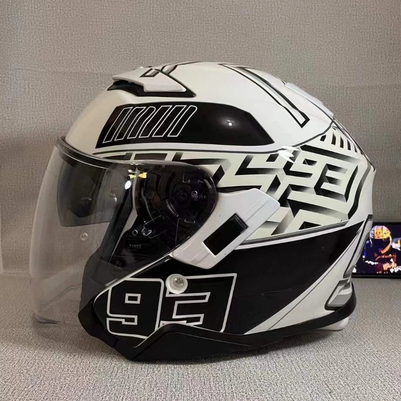 Open Face Helmets – J-Cruise II 3/4 Jet Motorcycle Helmet, Dual Visor, Retro Scooter Style for Men & Women