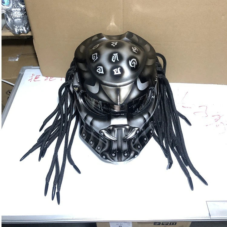 Carbon Fiber Helmets – Predator Full Face Motorcycle Helmet, DOT & ECE Certified, Retro Racing Design