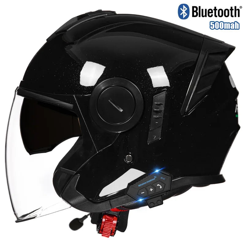 Three Quarter Open Face Helmets with Built In Bluetooth Headset
