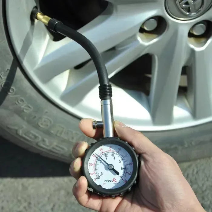 Tire Pressure Gauge – High-Precision 100 PSI Long Tube Tire Gauge for Car, Motorcycle, Truck & Bike