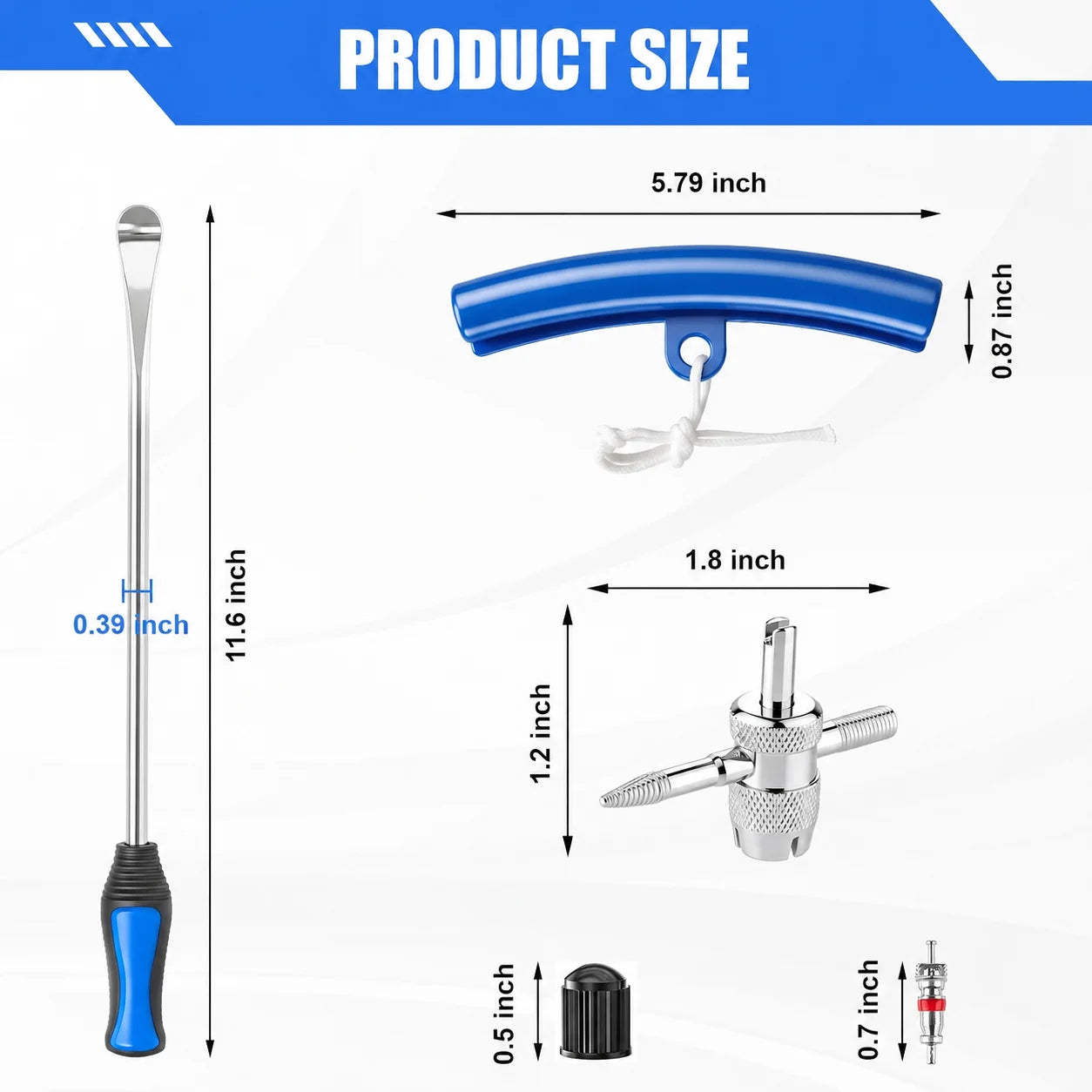 15 Inch Tire Spoons Kit 24PCS – Motorcycle & Dirt Bike Tire Changing Tool Kit – Rim Protectors, Valve Core Tool & Valve Stem Caps – $48