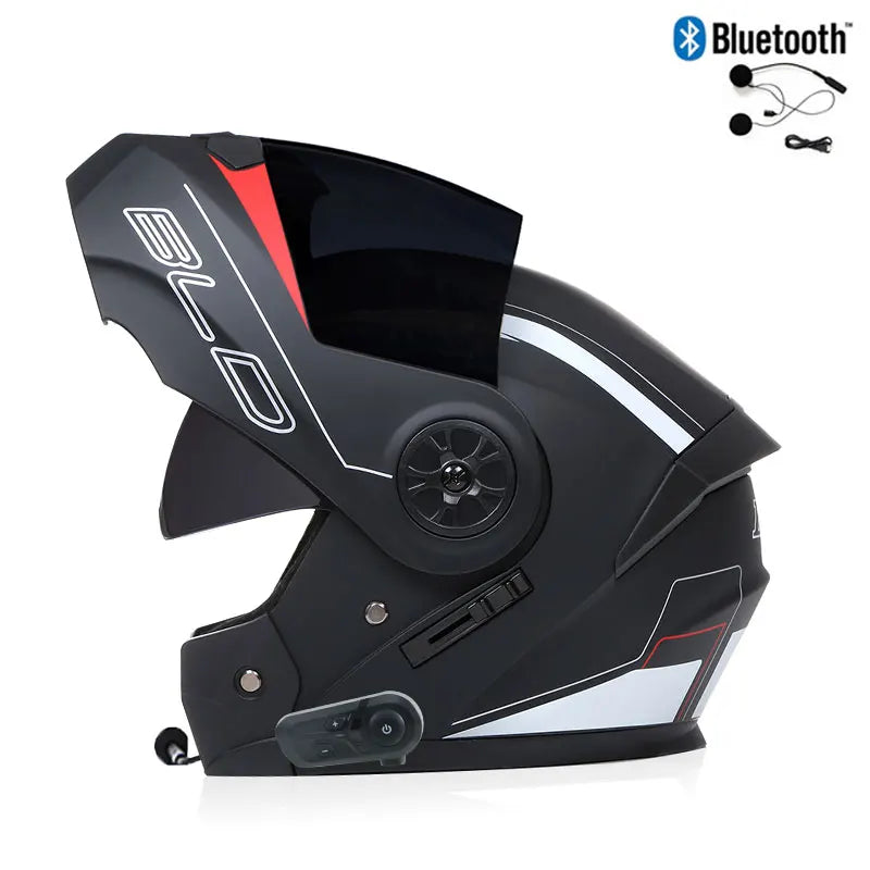 Bluetooth Modular Helmets – DOT Flip-Up Full Face Motorcycle Helmet, Dual Visor for Men & Women