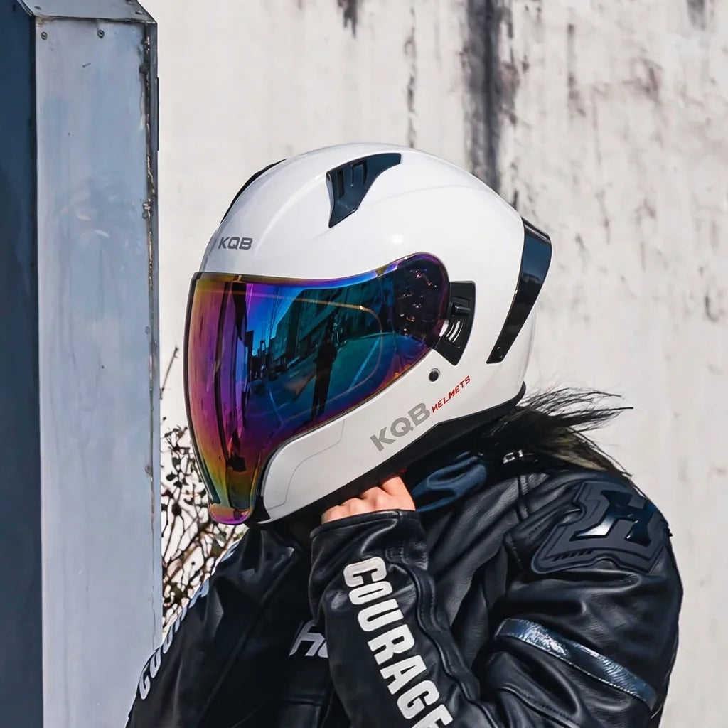 KQB Modular Helmets – Flip-Up Full Face Motorcycle Helmet, Dual Sun Visor & Colorful Lens, All-Season Unisex