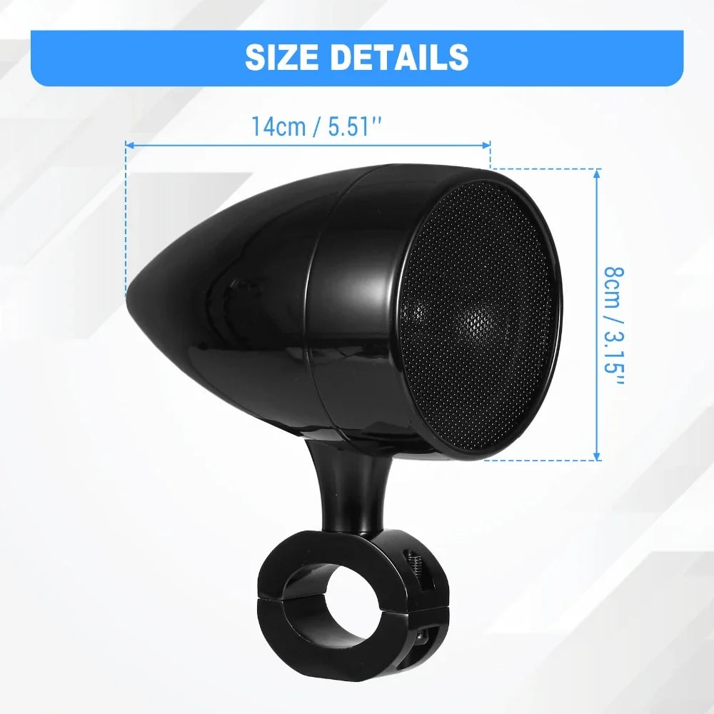 Motorcycle Speakers – Bluetooth Audio with Remote Control & MP3