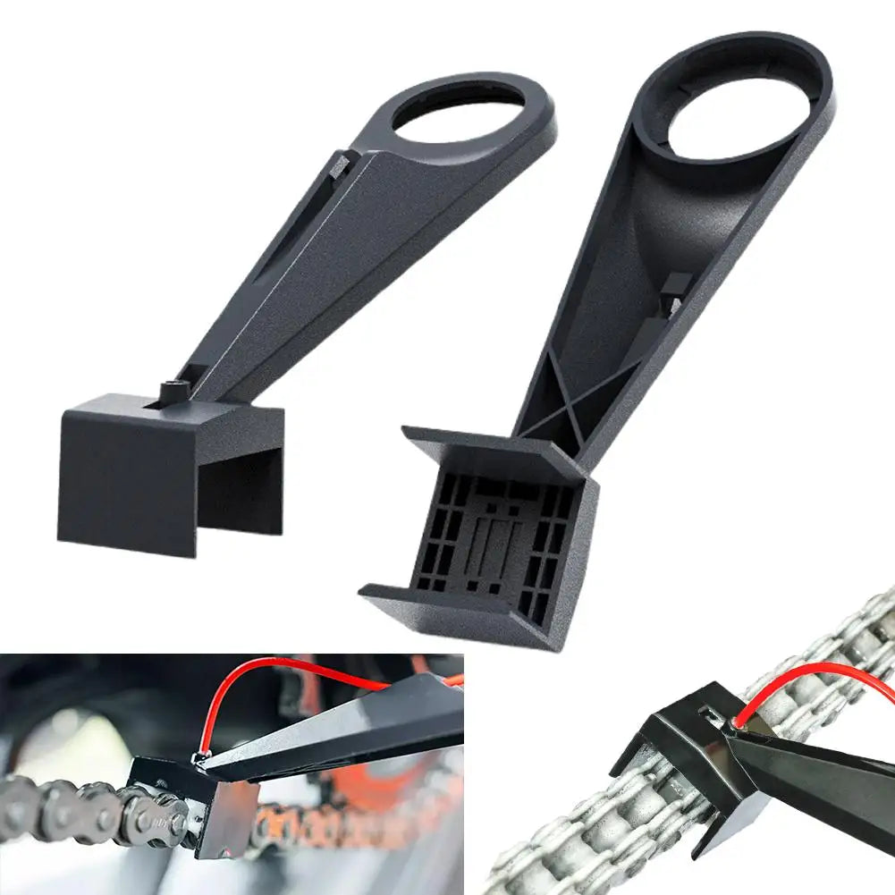 Motorcycle Chain Cleaner Tool Kit for Bike Maintenance Dirt Removal Lubrication with Wax Applicator, Brush Attachment