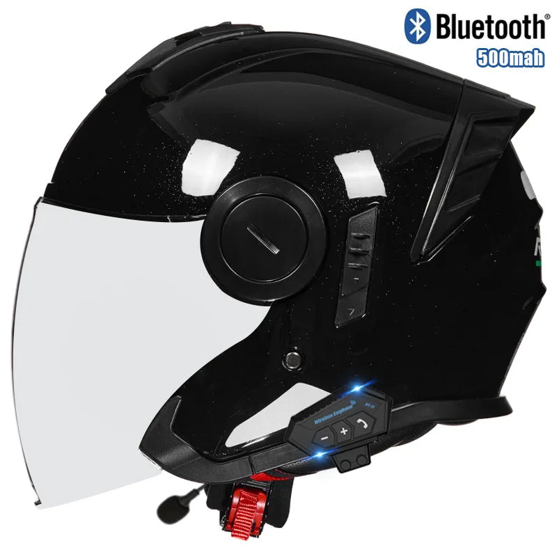 Three Quarter Open Face Helmets with Built In Bluetooth Headset