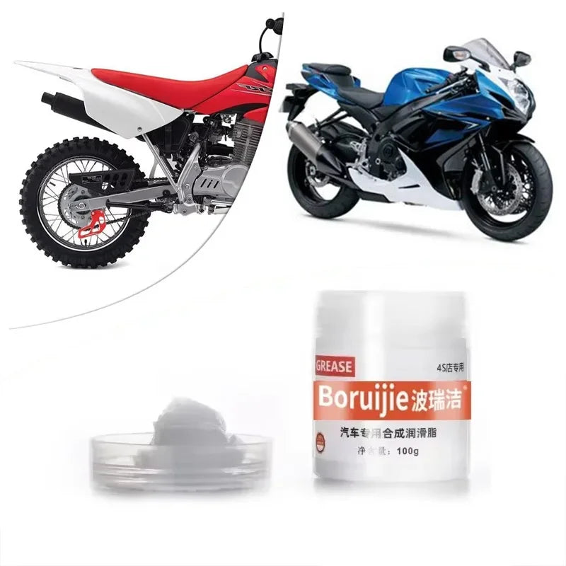 White Multipurpose Grease Lubricant 100g – Car Door Hinge Sunroof Track Seat Rail Trunk Lock – Anti-Noise Anti-Rust Anti-Wear – Grease / Grease+Brush / Grease+Brush+Towel – $14
