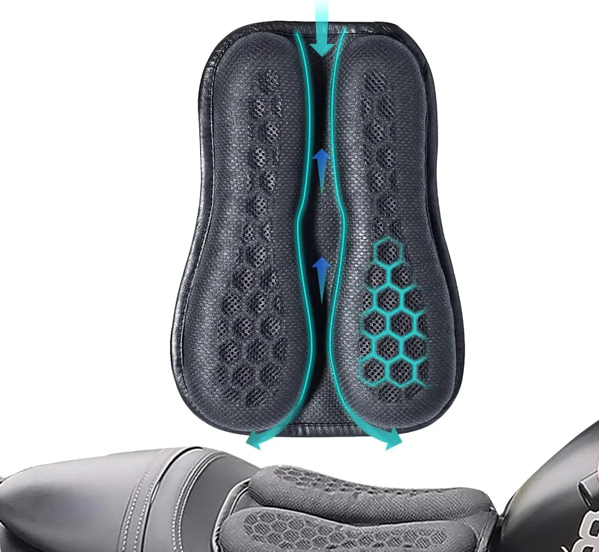 Motorcycle Seat Cushion Shock Absorption Decompression Gel Honeycomb 3D Comfortable Universal Motorcycle Seat Cushion