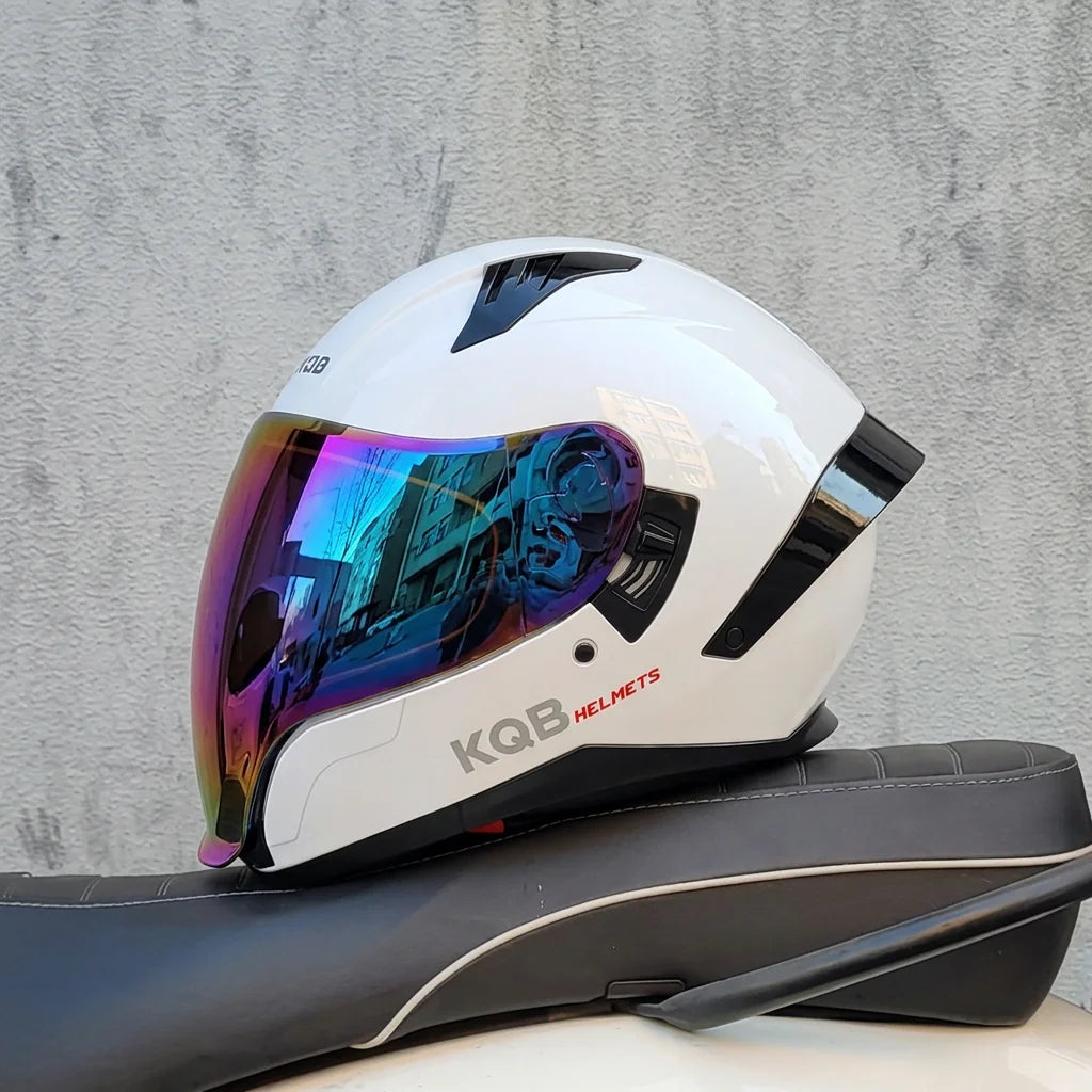 KQB Modular Helmets – Flip-Up Full Face Motorcycle Helmet, Dual Sun Visor & Colorful Lens, All-Season Unisex