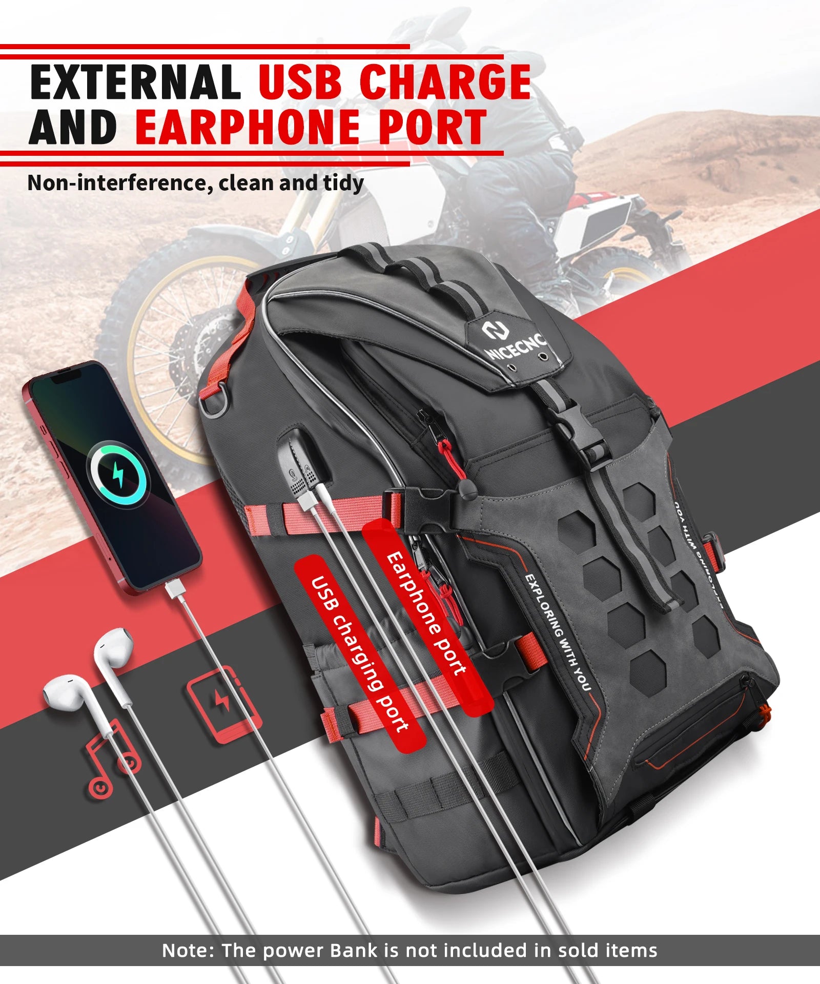 Motorcycle Backpack – 35L Waterproof Large Capacity Helmet & Travel Bag
