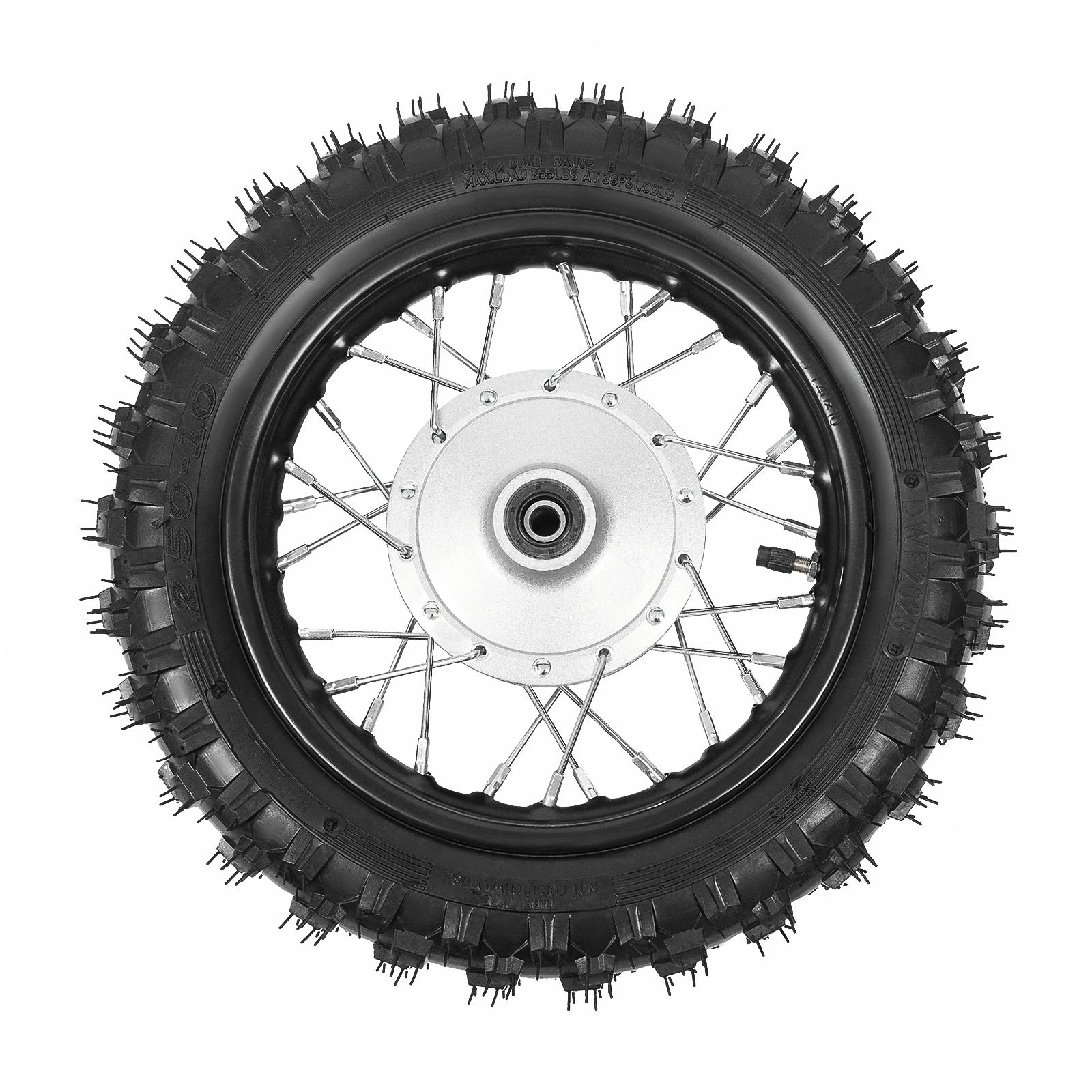 Dirt Bike Tires – 2.50-10 Front & Rear Wheel Rim Tire Set with Drum Brakes