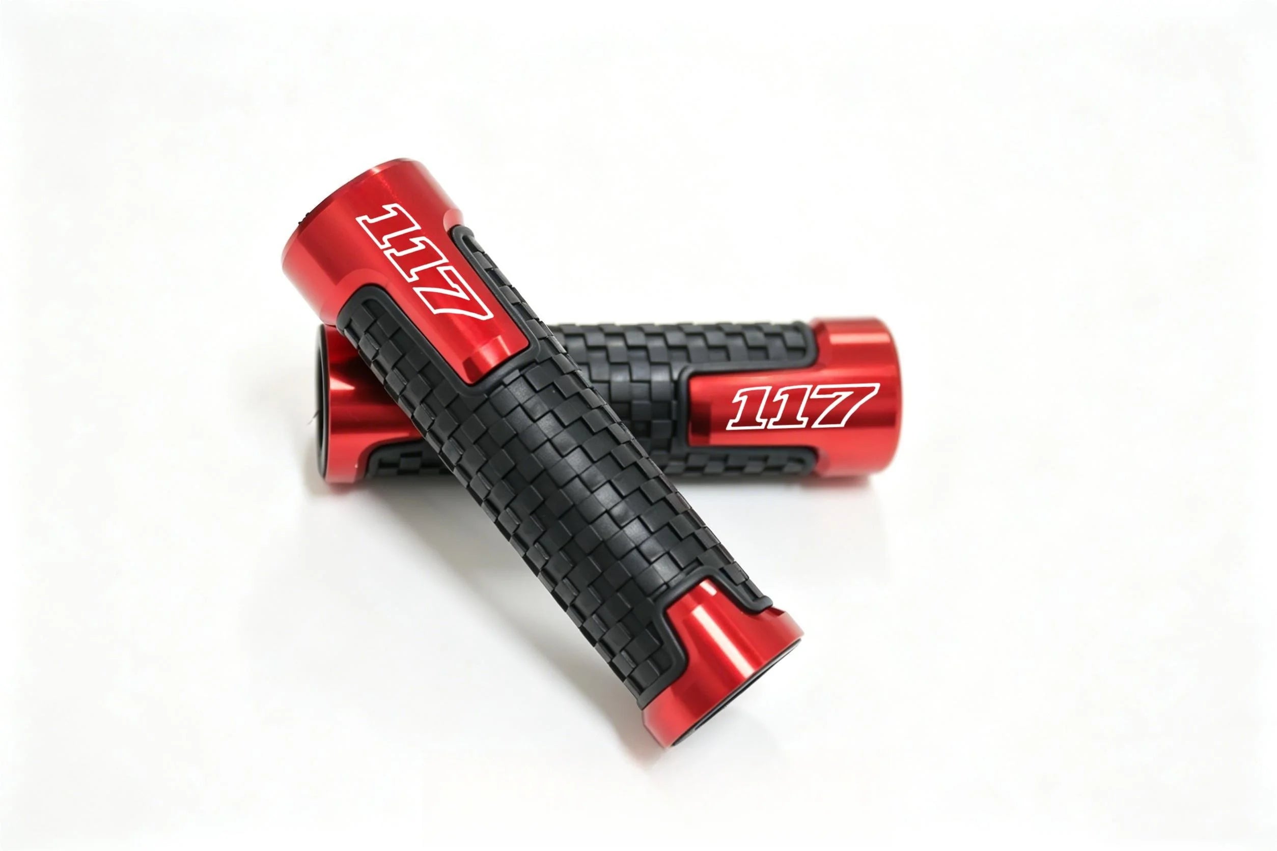 Harley-Davidson CNC Aluminum Alloy Motorcycle Handlebar Grips 7/8" Left 22mm Right 24mm Non-Slip Ergonomic Rubber Grips for Harley Softail Low Rider ST FXLRST FXRST Breakout Touring CVO 117 – 8 Colors (1 Pair)