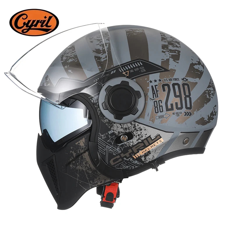 Retro Modular Helmet with DOT ECE Certification
