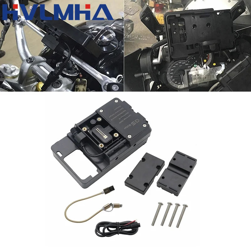 For BMW R1250GS R1200GS ADV S1000XR F650GS F850GS F900R R1200RS Wireless Charger Fast Charging Mobile Phone Navigation Bracket