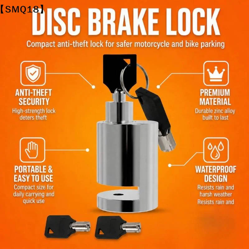 Universal Motorcycle Disc Brake Lock Anti-Theft Motorbike Security Wheel Bicycle Scooter Portable Lock Disk Lock – Alloy Steel – Waterproof – Multi-Layer Lock Core – No Alarm – 0.216kg